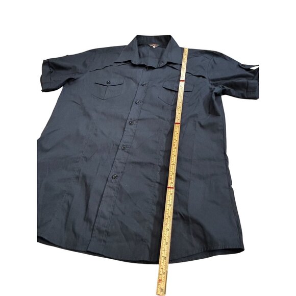 Paul Jones Mens Navy Blue Button-Up Short Sleeve Shirt XL - Picture 9 of 9